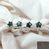 Genuine Emerald Ring, Electroplated Ring, Emerald Eternity Ring, Star Shape Emerald Jewelry, Emerald Ring for Women, Gift for Her, Gift Idea